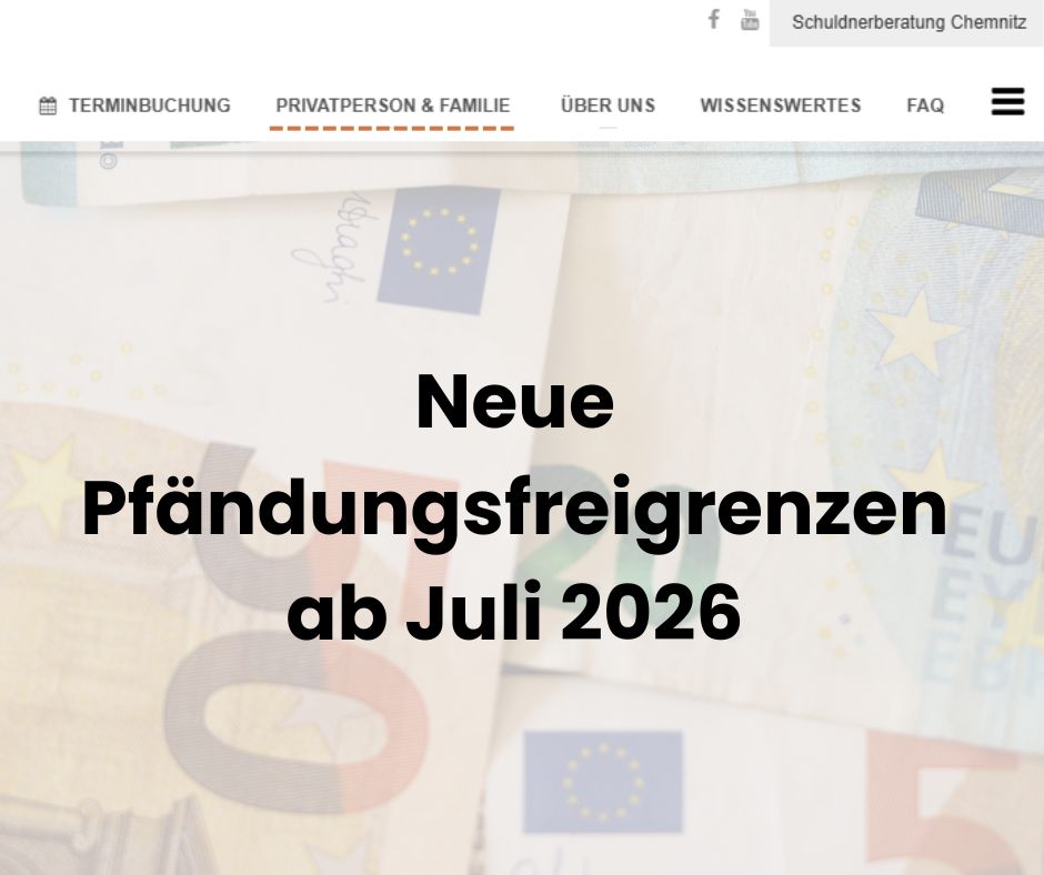 Neue Pfändungsbeiträge 2026 Schuldnerberatung Sachsen